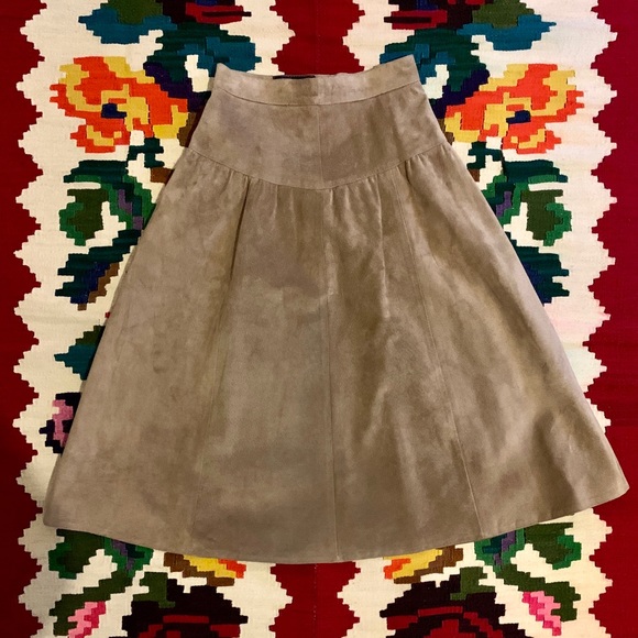 Vintage Suede Midi Skirt